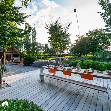 Largeurs de changement jardin d'exposition Oevel (BE) Terrasse en bois Padoek 8